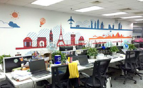 慈利教你设计办公室墙绘的方法。