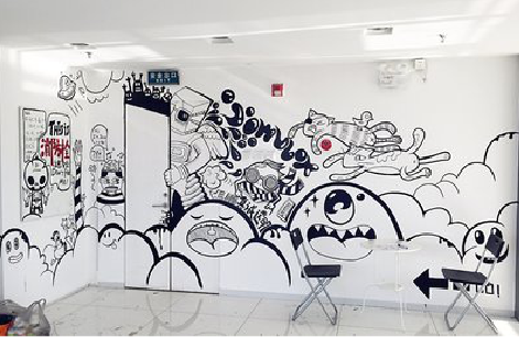 慈利手绘墙并非传统涂鸦。